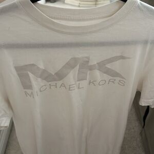 Michael Kors, unisex medium soft white T-shirt with Michael Kors on the front.